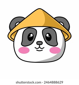 Vector cute Panda with happy expression for illustration
