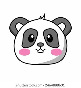 Vector cute Panda with happy expression for illustration