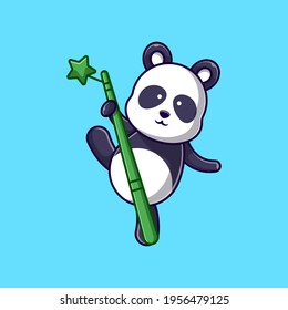 Vector Of Cute Panda Icon. Flat Of Cute Panda Icon. Flat design vector illustration for web banner, web and mobile, infographics. Vector Cute Panda Icon Graphic.