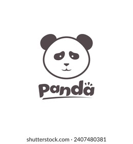 Diseño creativo con el logotipo Vector Cute Panda Silhouette.