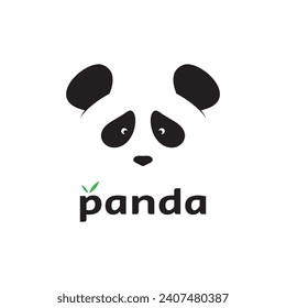 Diseño creativo con el logotipo Vector Cute Panda Silhouette.