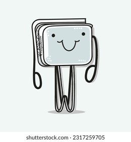 vector cute paper clips cartoon style
