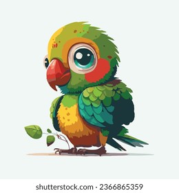 estilo de dibujos animados de Parrot lindo vector