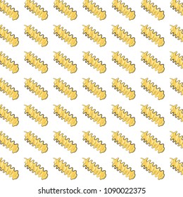 Vector cute pasta bow texture. Simple repetition food decoration with farfalle. Italian spaghetti background.  Summer vegetarian kitchen print.