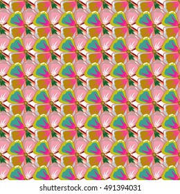 Vector cute pattern in small flower. Small colorful flowers. Motley illustration. Spring floral background. The elegant the template for fashion prints.