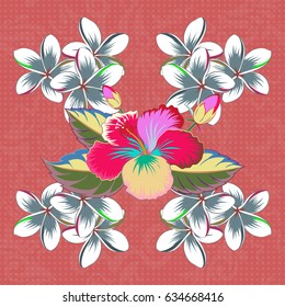 Vector cute pattern in small flower. Small colorful flowers. The elegant the template for fashion prints. Motley illustration. Spring floral background.