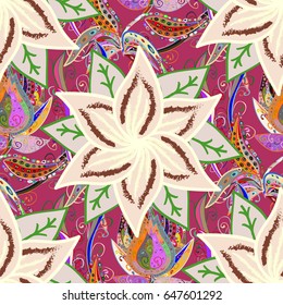 Vector cute pattern in small flower. Small colorful flowers. Motley illustration. Spring floral background with flowers. The elegant the template for fashion prints.