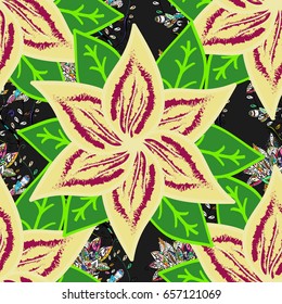 Vector cute pattern in small flower. Motley illustration. Spring floral background with flowers. Small colorful flowers. The elegant the template for fashion prints.
