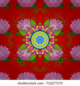 Vector cute pattern in small flower. Motley illustration. The elegant the template for fashion prints. Spring floral background with red, green and pink flowers. Small colorful flowers.