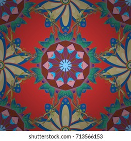 Vector cute pattern in small flower. Small colorful flowers. Motley illustration. Spring floral background with red, blue and green flowers. The elegant the template for fashion prints.