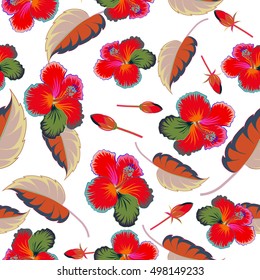 Vector cute pattern in small multicolor flower. Small colorful flowers. Illustration on white background. Multicolored spring floral background. The elegant the template for fashion prints.