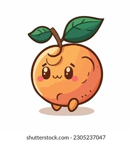vector cute peach cartoon style