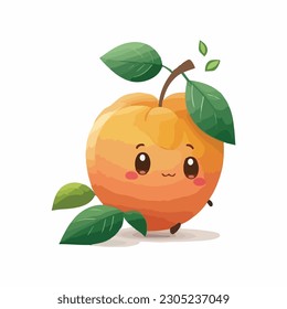 vector cute peach cartoon style