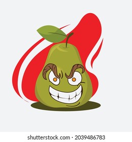 Vector of cute  pears fruits. Funny  pears fruits characters isolated, Cute and funny fruit vector illustration. Editable vector fruits