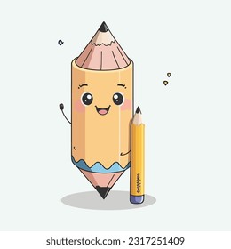 vectores lindo lápiz y estilo de dibujos animados borradores