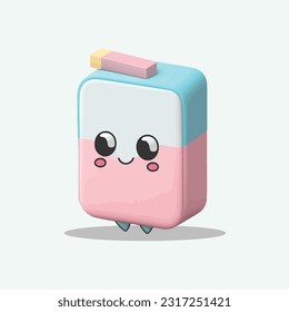 vectores lindo lápiz y estilo de dibujos animados borradores