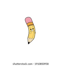 Logo de la mascota del lápiz lindo vector
