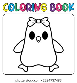 Vector cute penguin for children's coloring page vector icon illustration