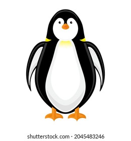 Ícono de pingüino de corte vectorial aislado en fondo blanco.