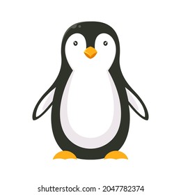 Vector cute penguin, vector illustration isolated on a white background. For posters, children's books and greeting cards