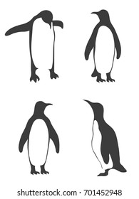 Vector cute penguins set. 