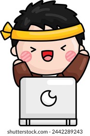 a vector of a cute people on workday