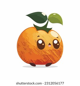 Vektor cute Persimmon Cartoon Stil