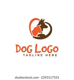 Vector cute pet care  shop logo vector icon illustration
