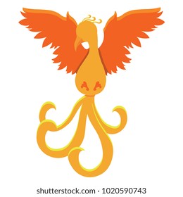 Vector cute phoenix colorful isolated