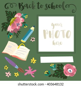 Vector cute photo template