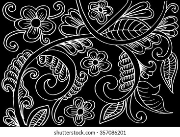 Vector cute picture with hand-drawn floral