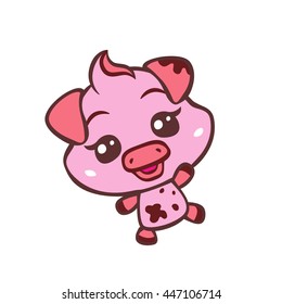 vector cute pig