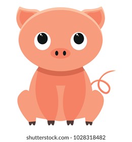 Vector cute pig colorful isolated