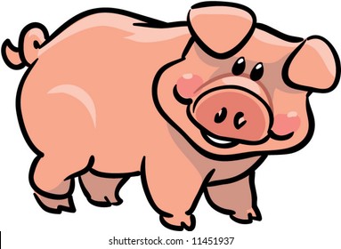 vector cute pig illustration