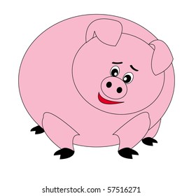 vector cute pig illustration