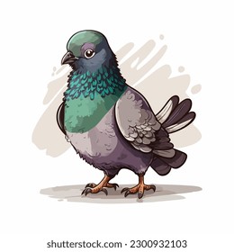 vector cute pigeon cartoon style