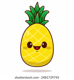 Cute Pineapple Character Royalty Free Stock SVG Vector and Clip Art