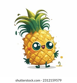 estilo de dibujo gráfico vectorial lindo de piña
