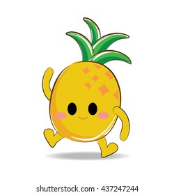 Vector of cute pineapple character