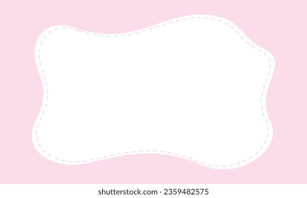 Vector cute pink doodle frame banner template background.
