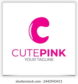 Vector cute pink logo design template