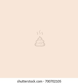 Vector cute pink poop, quartz pink trendy illustration. Princess poo symbol in gentle background.