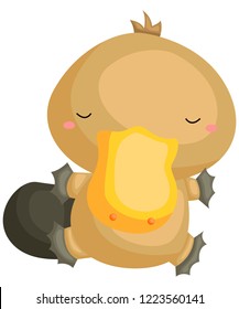 a vector of a cute platypus