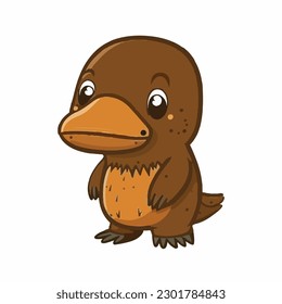 vector cute platypus cartoon style