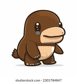 vector cute platypus cartoon style