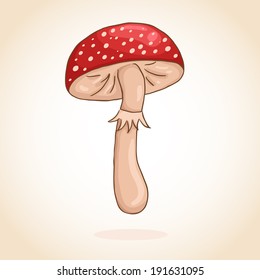 Vector cute poisonous mushroom