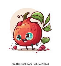 estilo de dibujos animados vectorial lindo pomegranate