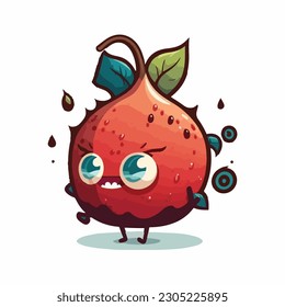 estilo de dibujos animados vectorial lindo pomegranate