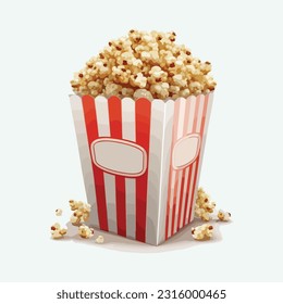 vector cute popcorn cartoon style