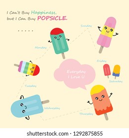 Vector of Cute Popsicles Character, for all Graphic, Graphic on T-Shirt 